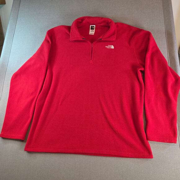 The North Face Men’s Red Polartec Classic Quarter Zip Fleece Pullover Size Large - Picture 1 of 14